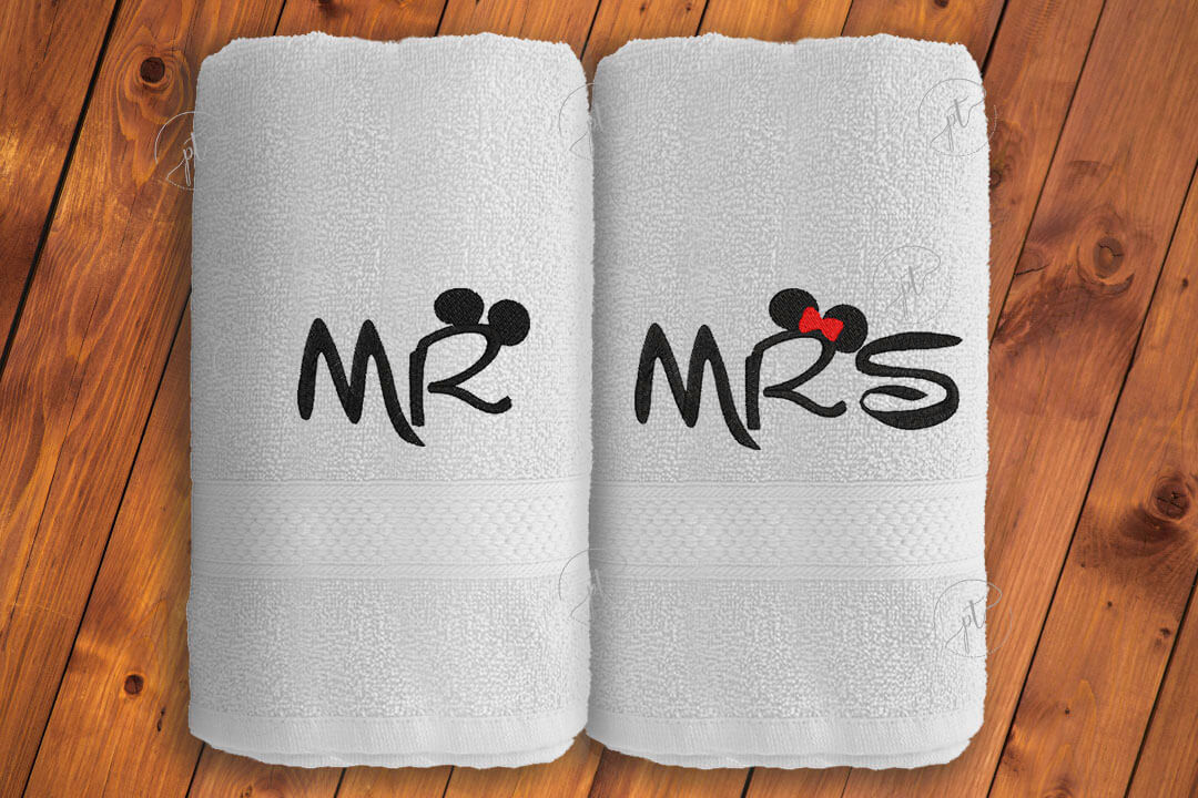 Masnis Mr és Mrs hímzett törölköző szett