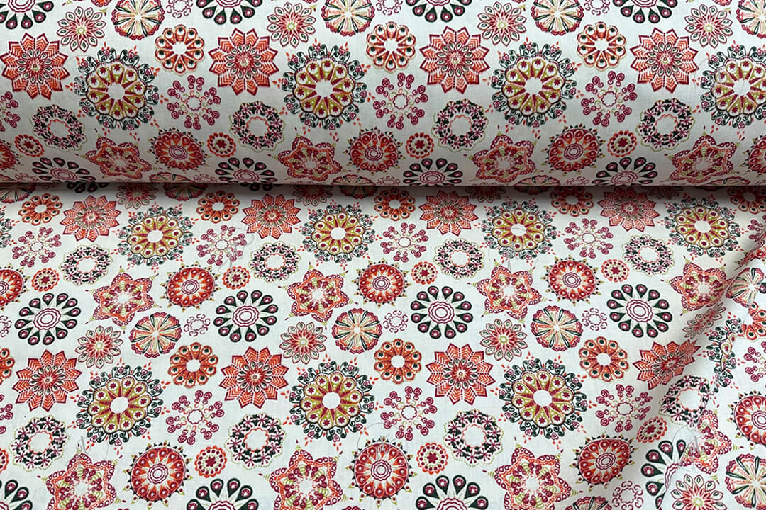 Mandala mintás pamutvászon narancsos - Image 2