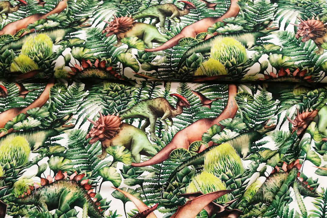 Dinó mintás elasztikus jersey anyag ősállat - Image 2
