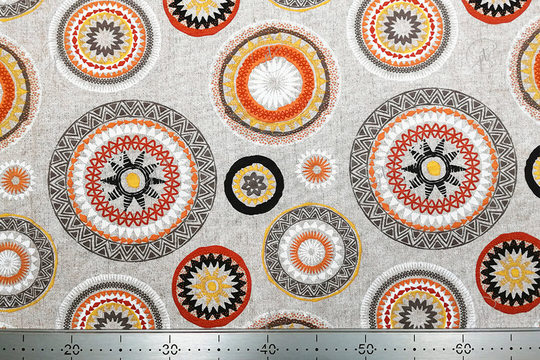 Mandala mintás vastag vászon terra