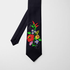 kalocsai csokor mintás nyakkendő fekete