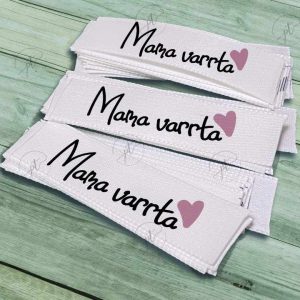 „Mama varrta” szatén címkék